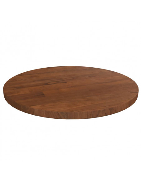 Piano Tavolo Rotondo Marrone Scuro Ø30x1,5 cm Rovere Trattato