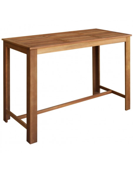 Tavolo e Sgabelli Bar Set 7 pz in Legno Massello di Acacia