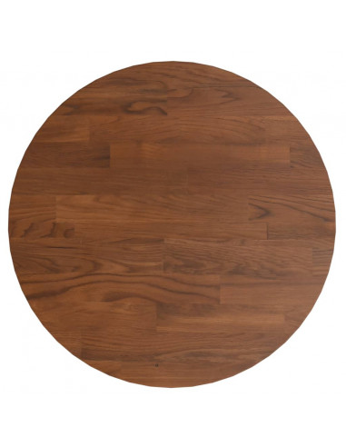 Piano Tavolo Rotondo Marrone Scuro Ø30x1,5 cm Rovere Trattato