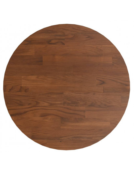 Piano Tavolo Rotondo Marrone Scuro Ø30x1,5 cm Rovere Trattato