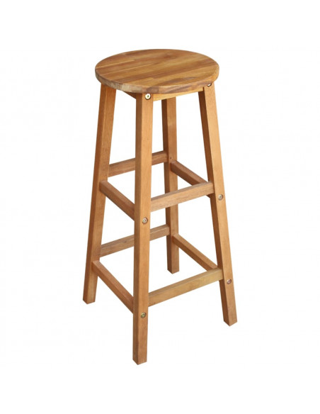 Tavolo e Sgabelli Bar Set 7 pz in Legno Massello di Acacia