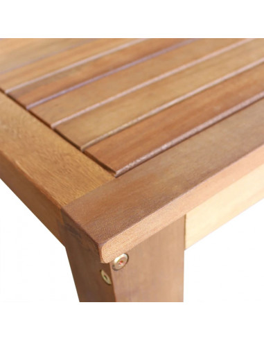 Tavolo e Sgabelli Bar Set 7 pz in Legno Massello di Acacia