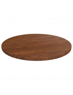 Piano Tavolo Rotondo Marrone Scuro Ø40x1,5 cm Rovere Trattato 2