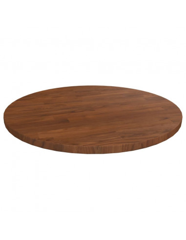 Piano Tavolo Rotondo Marrone Scuro Ø40x1,5 cm Rovere Trattato