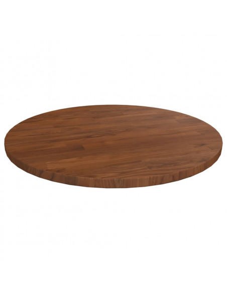 Piano Tavolo Rotondo Marrone Scuro Ø40x1,5 cm Rovere Trattato