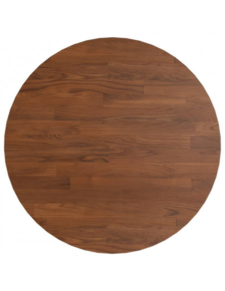 Piano Tavolo Rotondo Marrone Scuro Ø40x1,5 cm Rovere Trattato