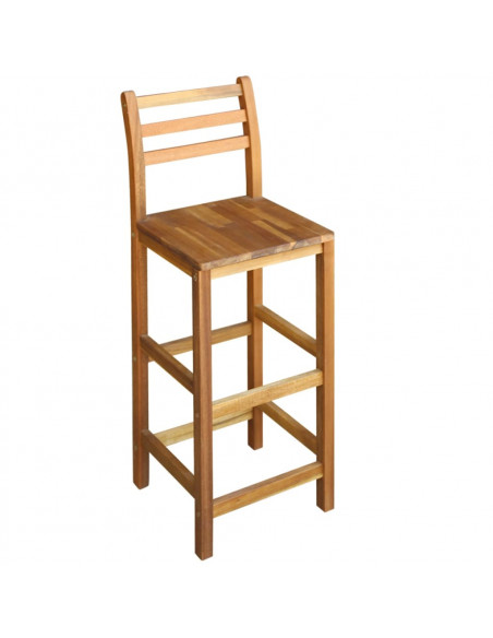 Tavolo e Sedie da Bar Set 7 pz in Legno di Acacia Massello