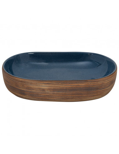 Lavabo da Appoggio Marrone e Blu Ovale 59x40x14 cm Ceramica