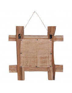 Specchio con Tronchi Naturale 50x50 cm in Teak di Recupero 2