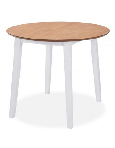 Set da Pranzo 3 pz in MDF e Legno di Hevea Bianco