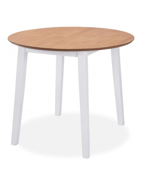 Set da Pranzo 3 pz in MDF e Legno di Hevea Bianco