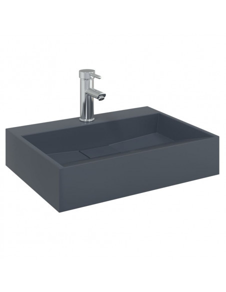 Lavandino 50x38x11 cm Blocco in Marmo/Minerale Antracite