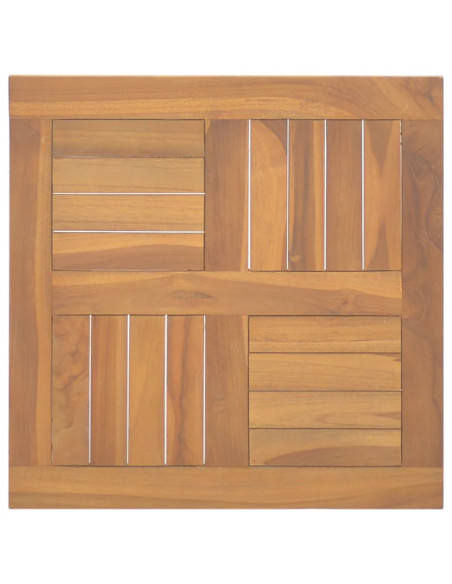 Piano Tavolo Quadrato 50x50x2,5 cm in Legno Massello di Teak