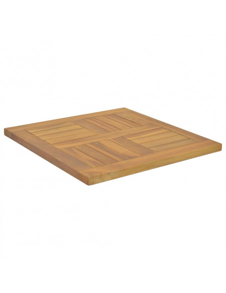 Piano Tavolo Quadrato 50x50x2,5 cm in Legno Massello di Teak