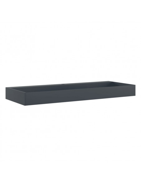 Lavandino 120x46x11 cm Blocco in Marmo/Minerale Antracite