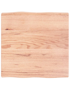 Piano Tavolo Marrone Chiaro 60x60x(2-4) cm Rovere Non Trattato 2