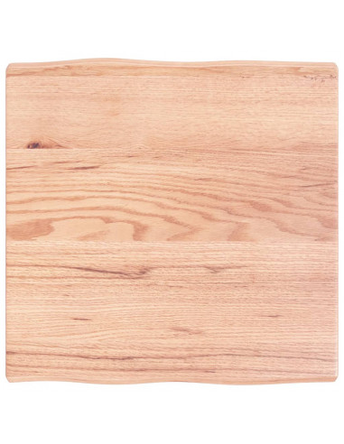 Piano Tavolo Marrone Chiaro 60x60x(2-4) cm Rovere Non Trattato