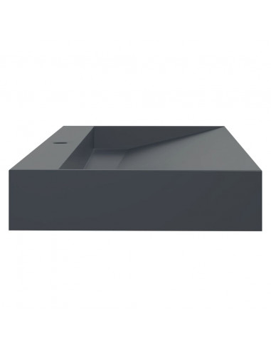 Lavandino 120x46x11 cm Blocco in Marmo/Minerale Antracite