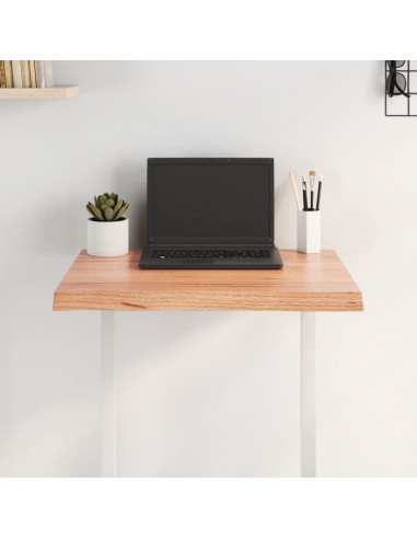 Piano Tavolo Marrone Chiaro 60x60x(2-4) cm Rovere Non Trattato