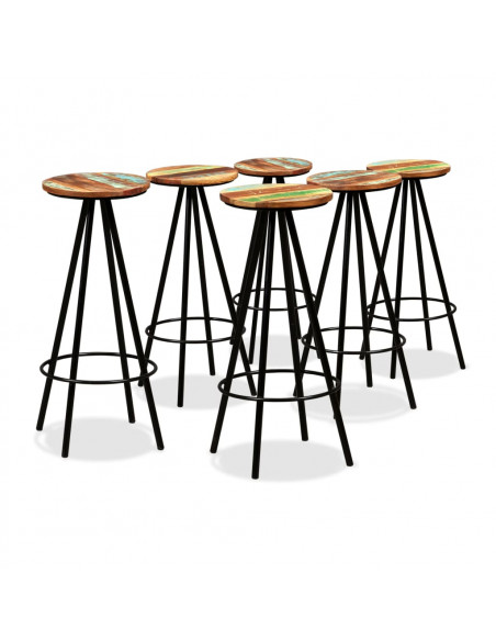 Set da Bar 7 pz in Legno Massello di Acacia e di Recupero