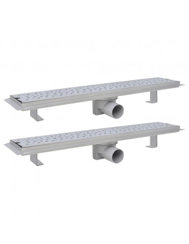 Scarichi Doccia Lineari 2pz Design Bolle 530x140mm Acciaio Inox
