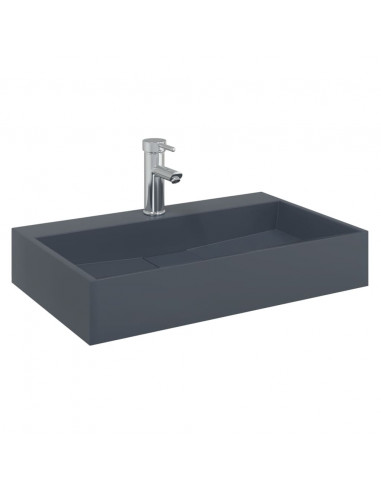 Lavandino 60x38x11 cm Blocco in Marmo/Minerale Antracite