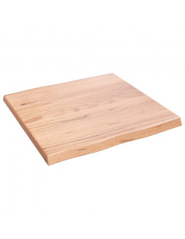 Piano Tavolo Marrone Chiaro 60x60x(2-4) cm Rovere Non Trattato