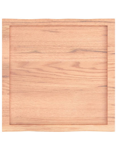 Piano Tavolo Marrone Chiaro 60x60x(2-4) cm Rovere Non Trattato