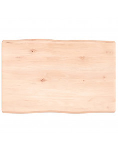 Piano per Tavolo 60x40x(2-4) cm Rovere Non Trattato Bordi Vivi 2