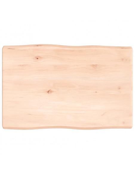 Piano per Tavolo 60x40x(2-4) cm Rovere Non Trattato Bordi Vivi