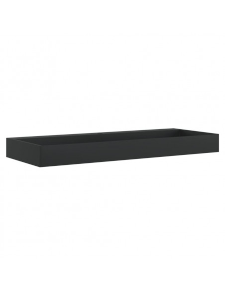 Lavandino 120x46x11 cm Blocco in Marmo/Minerale Nero Opaco