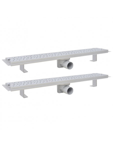 Scarico Doccia Lineare 2 pz Design Bolle 730x140mm Acciaio Inox