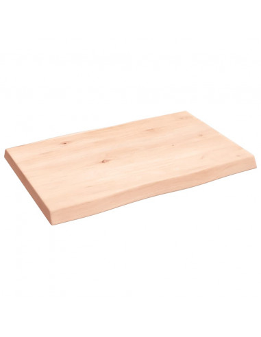 Piano per Tavolo 60x40x(2-4) cm Rovere Non Trattato Bordi Vivi