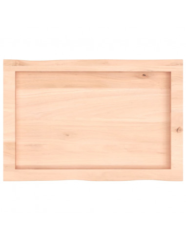 Piano per Tavolo 60x40x(2-4) cm Rovere Non Trattato Bordi Vivi