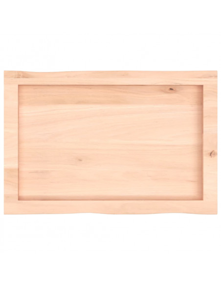Piano per Tavolo 60x40x(2-4) cm Rovere Non Trattato Bordi Vivi