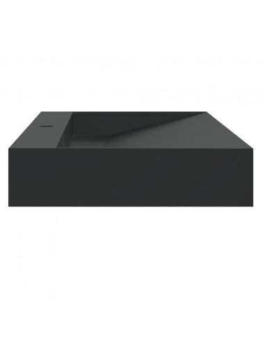Lavandino 120x46x11 cm Blocco in Marmo/Minerale Nero Opaco