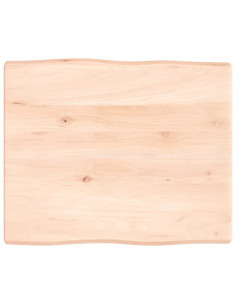Piano per Tavolo 60x50x(2-4) cm Rovere Non Trattato Bordi Vivi 2