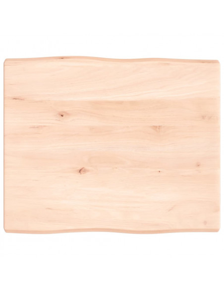 Piano per Tavolo 60x50x(2-4) cm Rovere Non Trattato Bordi Vivi