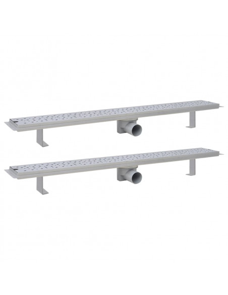 Scarico Doccia Lineare 2 pz Design Bolle 930x140mm Acciaio Inox