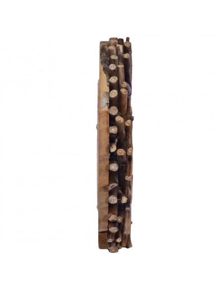 Specchio da Parete 40 cm in Legno di Teak Rotondo