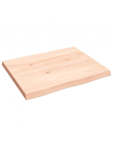 Piano per Tavolo 60x50x(2-4) cm Rovere Non Trattato Bordi Vivi