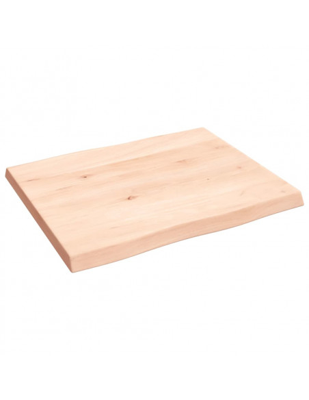 Piano per Tavolo 60x50x(2-4) cm Rovere Non Trattato Bordi Vivi