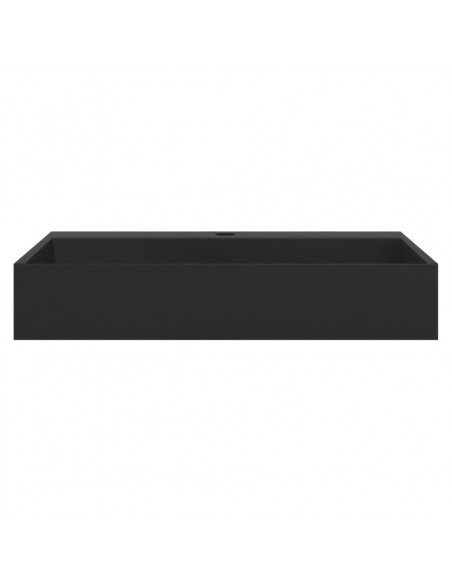 Lavandino 60x38x11 cm Blocco in Marmo/Minerale Nero Opaco