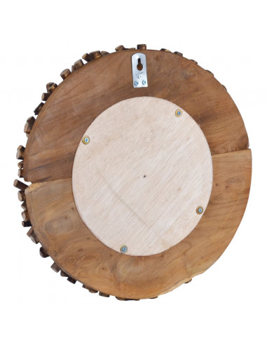 Specchio da Parete 40 cm in Legno di Teak Rotondo