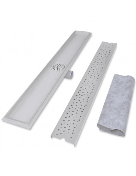 Scarico Doccia Lineare 2 pz Design Bolle 930x140mm Acciaio Inox