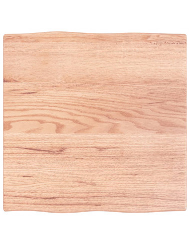 Piano Tavolo Marrone Chiaro 60x60x2 cm in Rovere Non Trattato