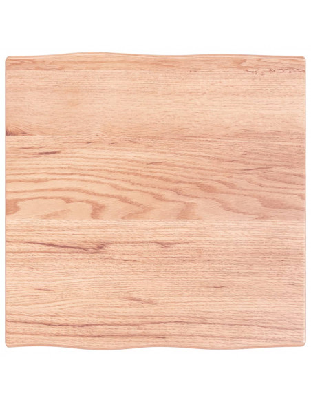 Piano Tavolo Marrone Chiaro 60x60x2 cm in Rovere Non Trattato