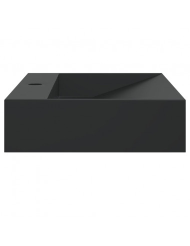 Lavandino 60x38x11 cm Blocco in Marmo/Minerale Nero Opaco