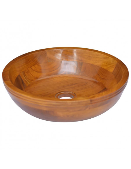 Lavabo in Legno Massello di Teak Φ40x10 cm