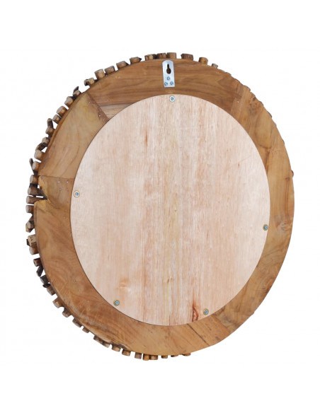 Specchio da Parete 60 cm in Legno di Teak Rotondo